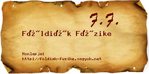 Földiák Füzike névjegykártya